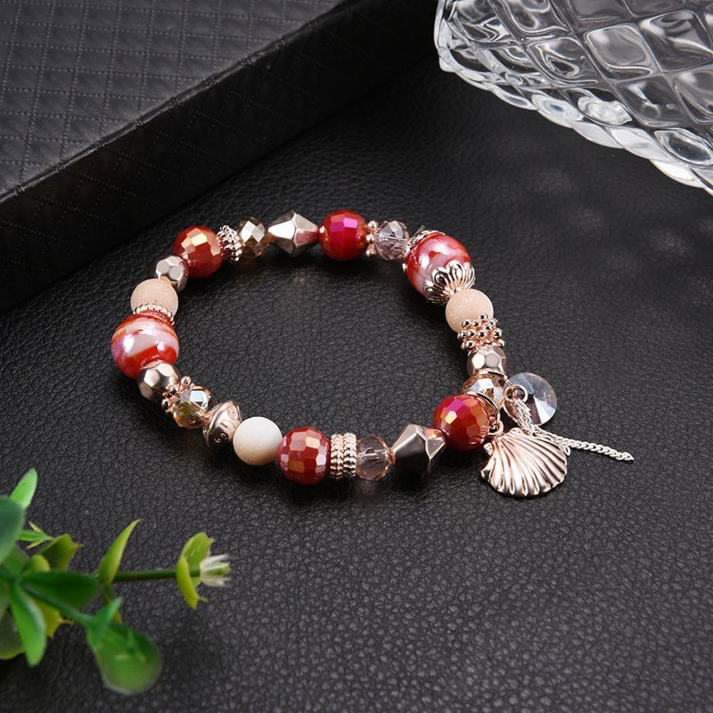 Colorful Gold Seashell Stretch Bracelet
